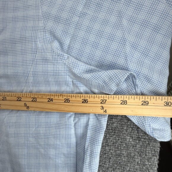Brooks Brothers Blue Check Cotton Madison 18 35 Non-Iron Shirt Button Up Men - Picture 6 of 10